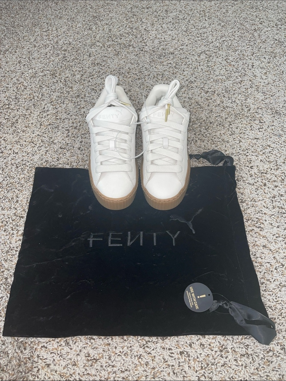 Fenty PUMA PHatty Creper Cream and Gum Low-Top Sneakers size 9.5
